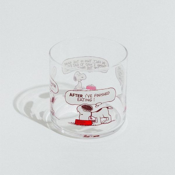 Museum 史努比狗盆對話廣口玻璃杯 