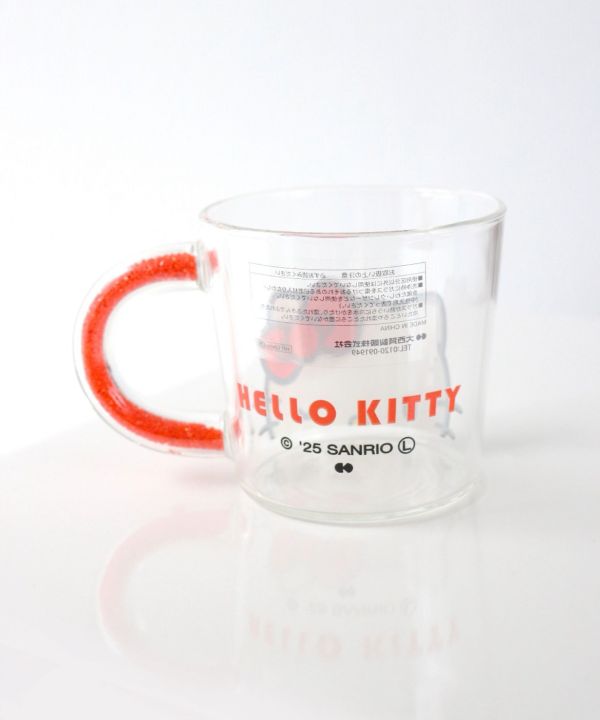 大西賢 kitty 串珠手把 耐熱玻璃馬克杯 