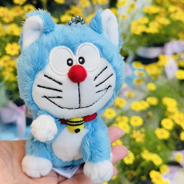 日本未來百貨限定 哆啦A夢招財貓造型毛絨吊飾 