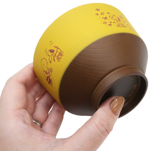 mc.史努比仿木紋漆器湯碗 