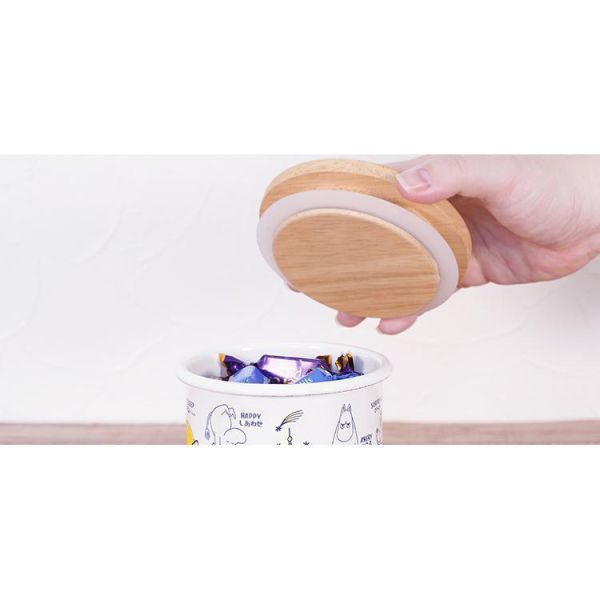 FUJIHORO × MOOMIN 小不點 琺瑯木蓋罐（9cm） 