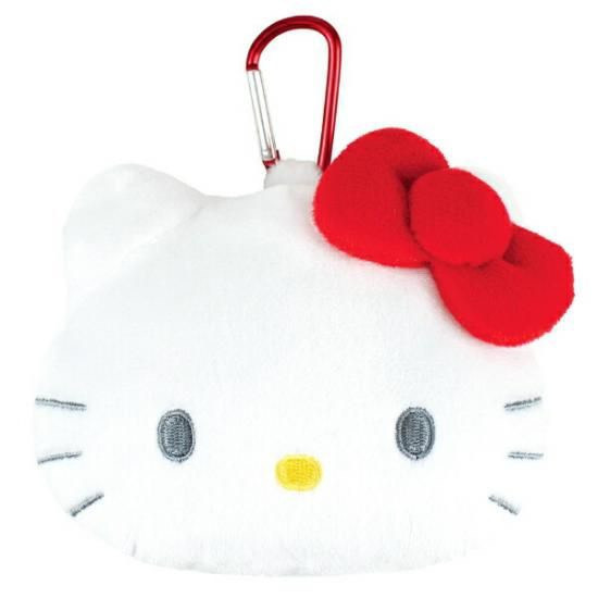 Sanrio Kitty大頭絨毛玩偶收納包登山扣 