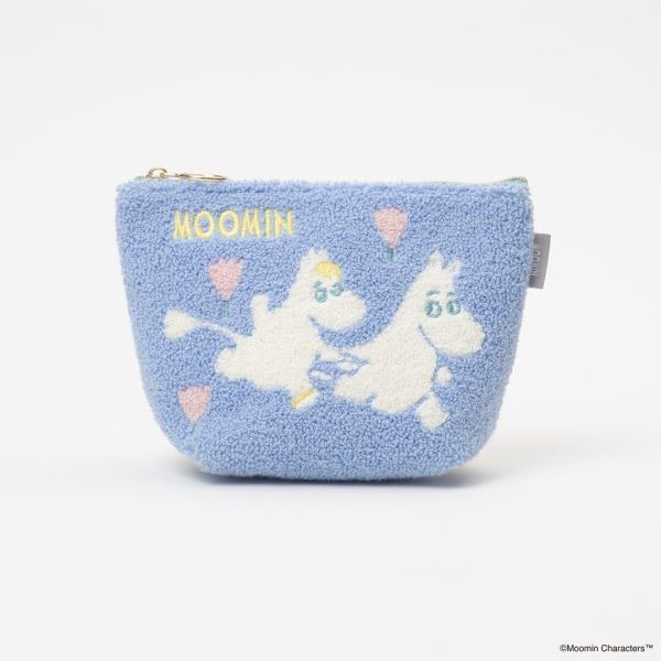 fab 嚕嚕米/溜溜單面刺繡毛絨舟型收納包 