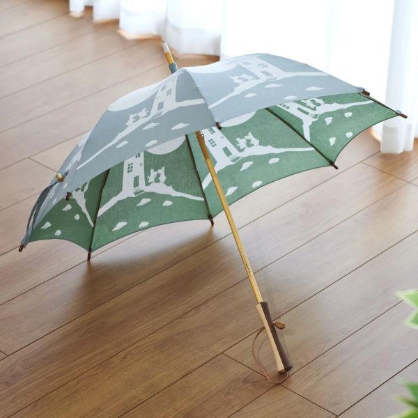 Moomin X breezy blue 職人手作限量 晴雨帆布傘 