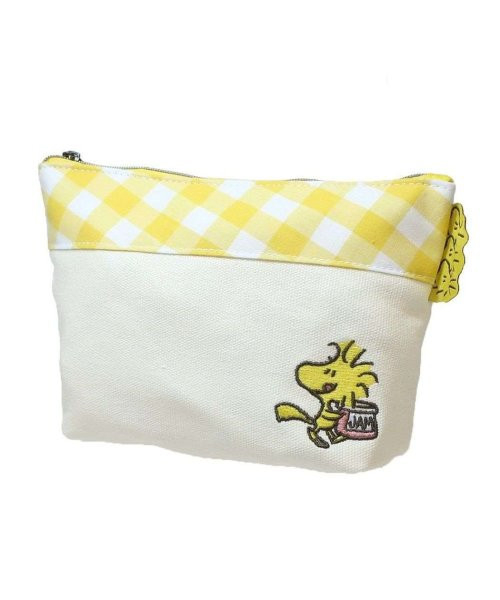 Snoopy 糊塗踏克黃格子收納包 