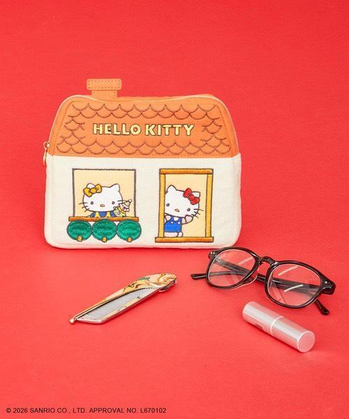 ACCOMMODE × Hello Kitty  復古小屋造型刺繡收納包 