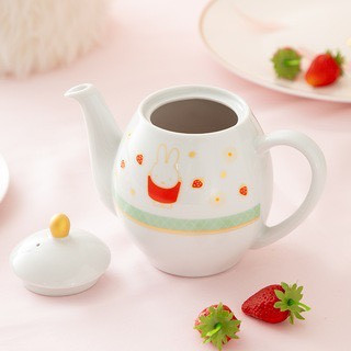 Flower miffy 米菲草莓派對燙金陶瓷茶壺 