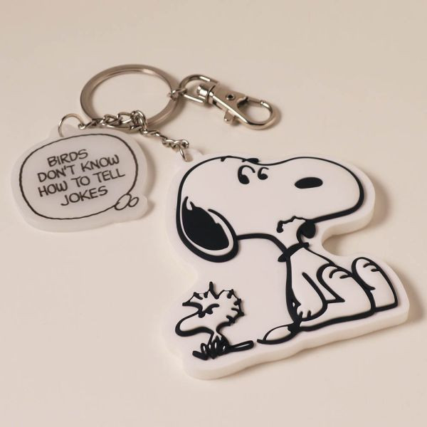 PEANUTS cafe 壓克力矽膠大鑰匙圈 