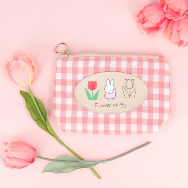 Flower Miffy 鬱金香格紋收納包 