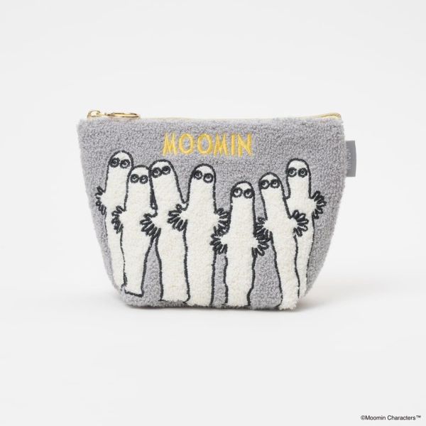 fab 嚕嚕米/溜溜單面刺繡毛絨舟型收納包 