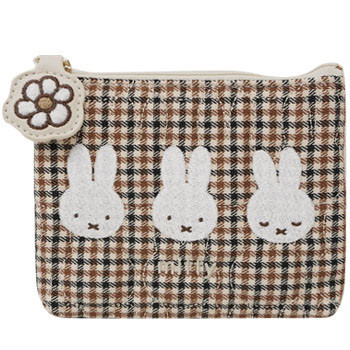 mc. 米菲絎縫格紋刺繡面紙收納包 