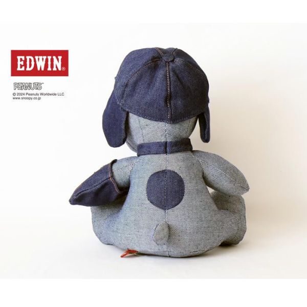 EDWINxSnoopy 棒球裝牛仔布玩偶S 
