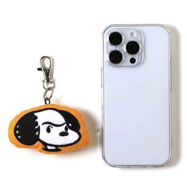 Peanuts cafe 史努比52年大頭抱枕鑰匙圈(橘) 