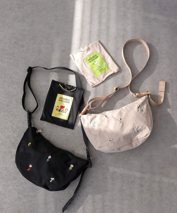 PEANUTS SOLEIL 輕量休閒斜背半月包 