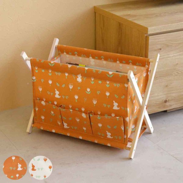 TOYO CASE 滿版小不點鬱金香摺疊帆布收納籃 