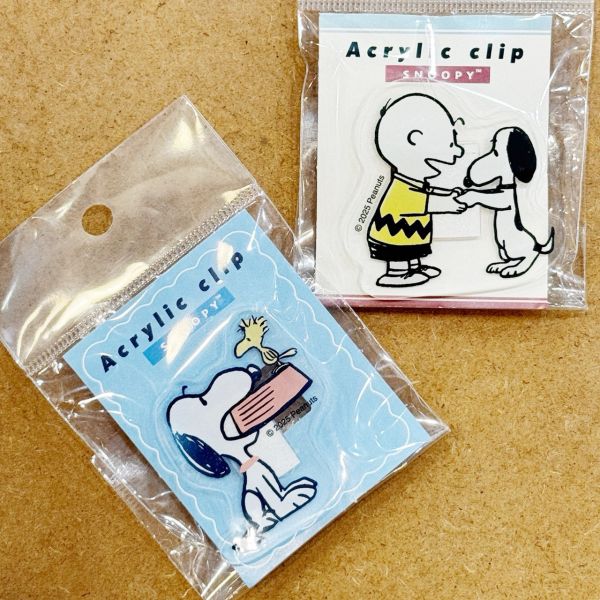 vintage 史努比/查理 壓克力造型萬用夾 
