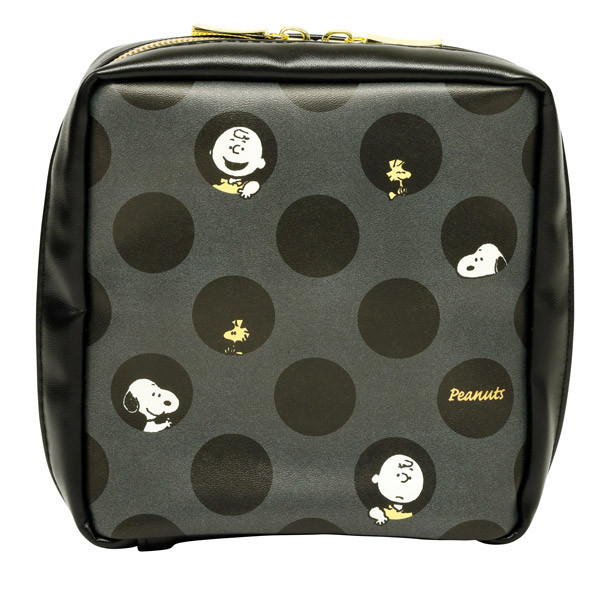 史努比點點皮革方形收納包 