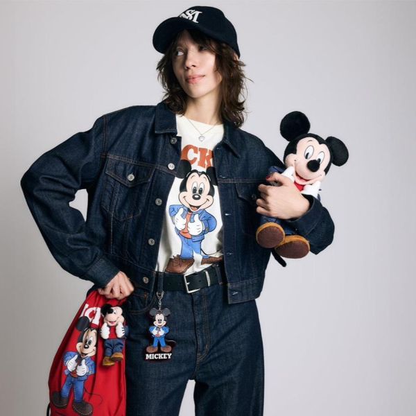 Disney SERIES CREATED by MUS 米奇牛仔絨毛吊飾/壓克力吊飾 