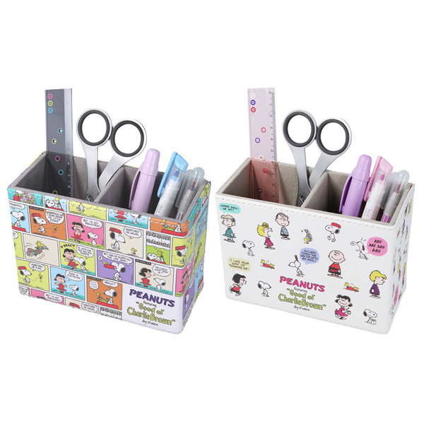 Snoopy 繽紛皮革置物筆筒 