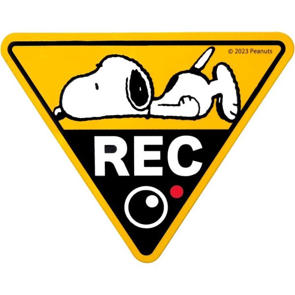 史努比 錄影中 車用標示反光磁鐵 