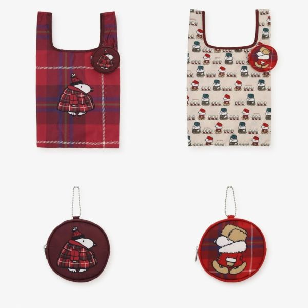 AT 史努比環保袋附圓收納包吊飾 