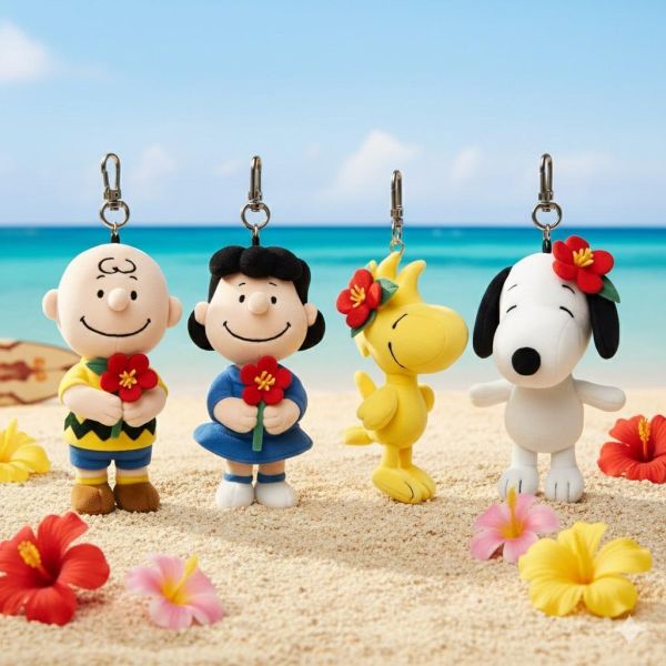 Garden 史努比&朋友濟州島扶桑花玩偶吊飾 