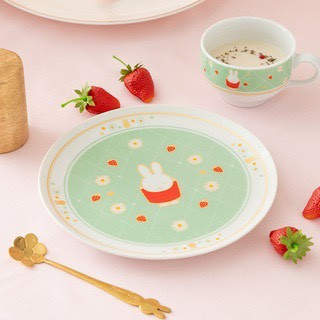Flower miffy 米菲草莓派對燙金陶瓷圓盤 