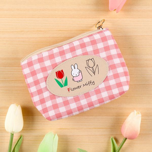 Flower Miffy 鬱金香格紋收納包 