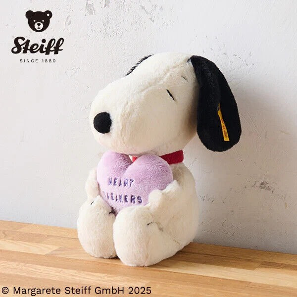 Steiff 史努比抱紫愛心毛絨玩偶22cm 
