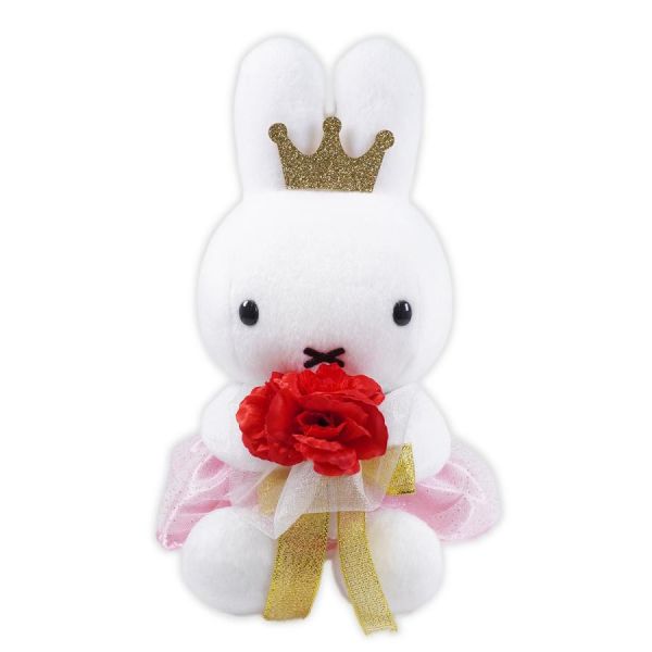 miffy style 米菲皇冠玫瑰花束洋裝毛絨玩偶 