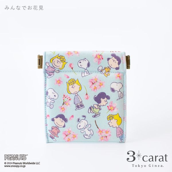 3carat x Snoopy 櫻花系列 彈簧迷你收納袋 