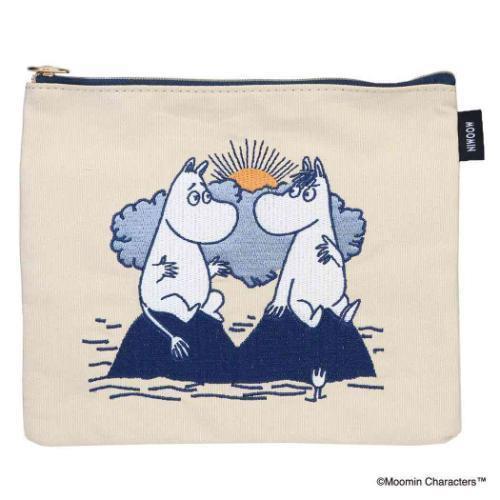 MOOMIN 角色刺繡帆布收納扁包 