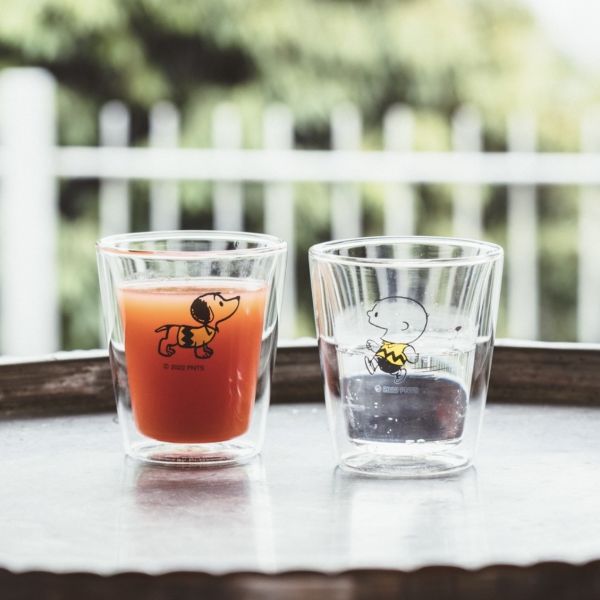 Peanuts LIFE&TIMES BODUM 限定版 耐熱雙層玻璃對杯組 