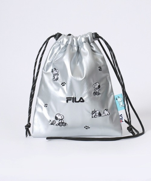 SNOOPY × FILA 刺繍迷你巾著包 (三色) 