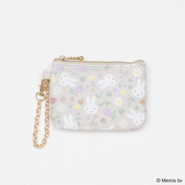 Miffy滿版花卉 皮革迷你收納包 