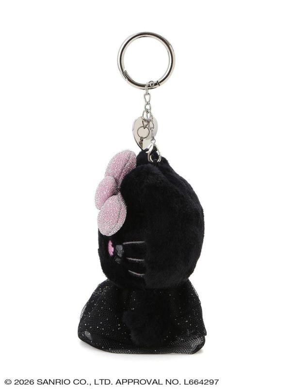 sanrio house kitty水鑽蕾絲洋裝登山扣玩偶吊飾(黑) 