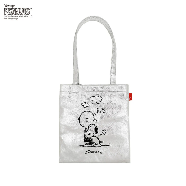 Rootote 史努比刺繡金屬感小手提袋 
