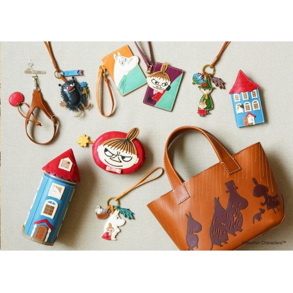 genten x Moomin 牛皮革鑰匙包 (房子) 