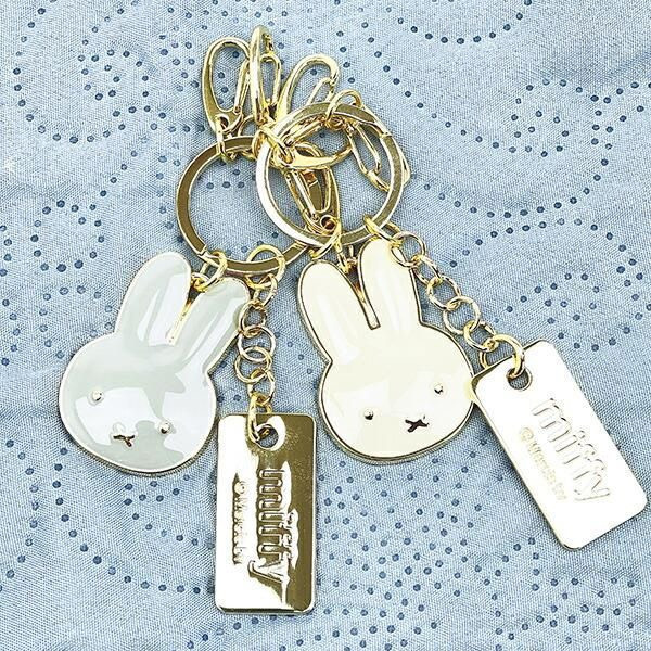 Miffy 金屬質感雙吊飾鑰匙圈 