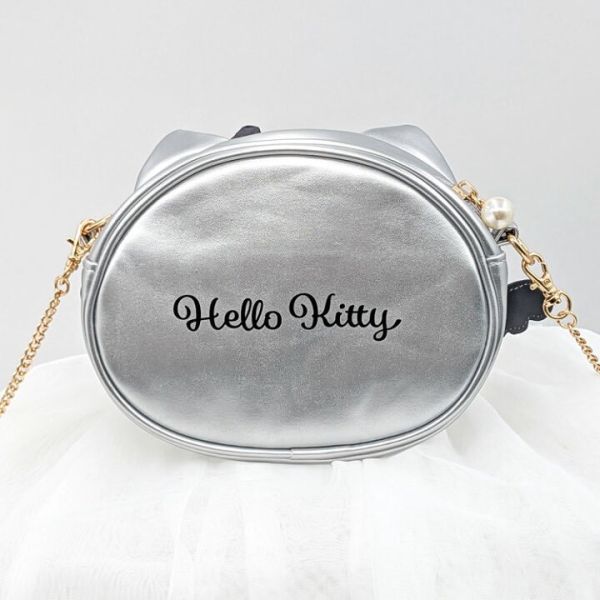 Hello Kitty 金屬質感蝴蝶結側背包（羽翼款） 