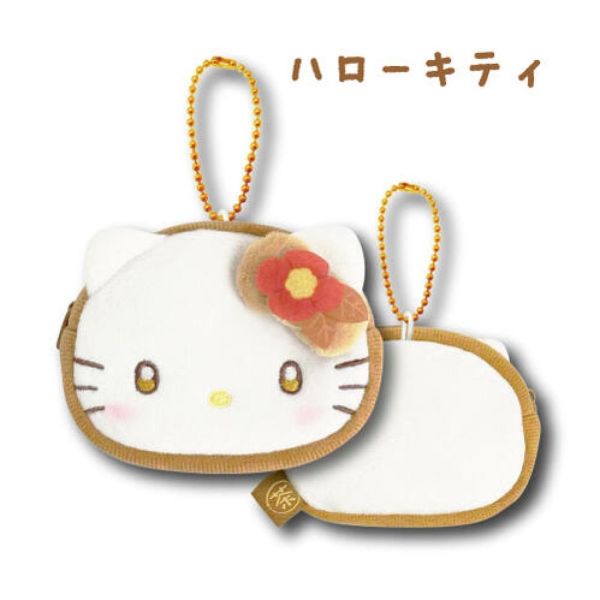 Hello Kitty 焙茶系迷你臉型收納包 
