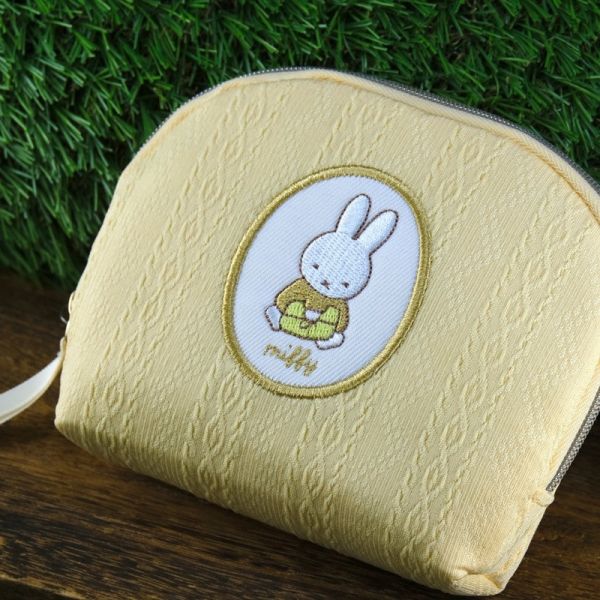 Miffy 春季緹花編織刺繡半圓收納包 