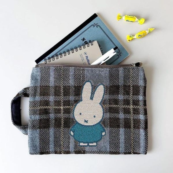 Miffy 提花格紋手提收納包 