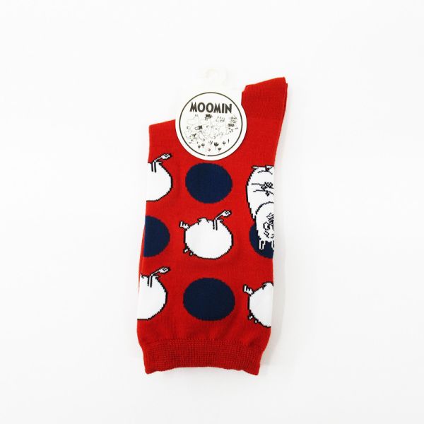 MOOMIN 角色滿版原點 中長襪 