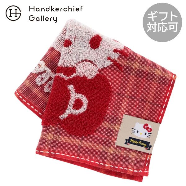 Hello Kitty 蝴蝶結格紋柔軟手帕 