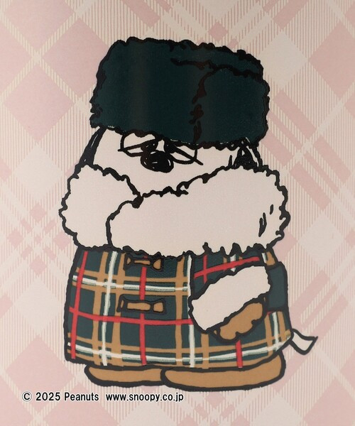 AT 史努比/歐拉夫穿格紋厚外套馬克杯 