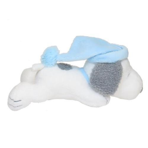 史努比睡帽灰耳趴著毛絨玩偶/吊飾 