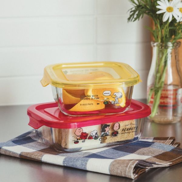 PEANUTS史努比廚房 耐熱玻璃保鮮盒(M/S) 