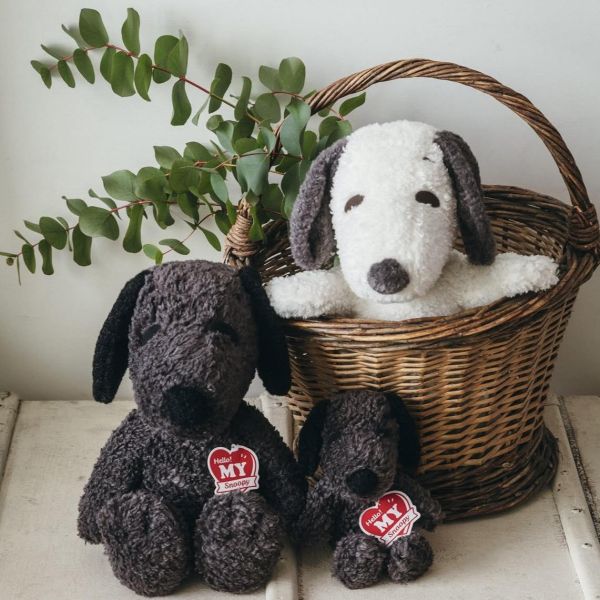 Hello! MY Snoopy 黑灰色療癒絨毛玩偶 