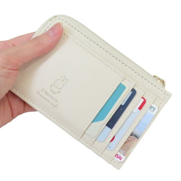 MIFFY 格紋系列 刺繡L型卡片收納夾 